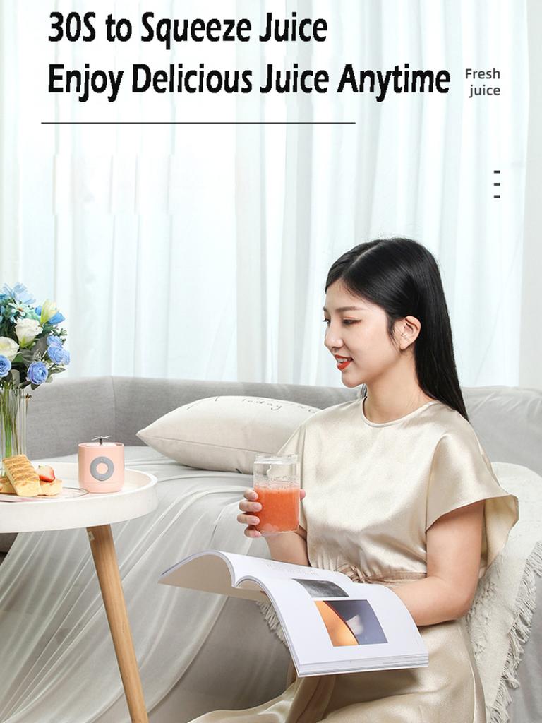 500ML Sechs-messer Elektrische Entsafter Smoothie Mixer Tasse Mini Tragbare USB Mixer Drahtlose Presse Entsafter Lade Hand entsafter
