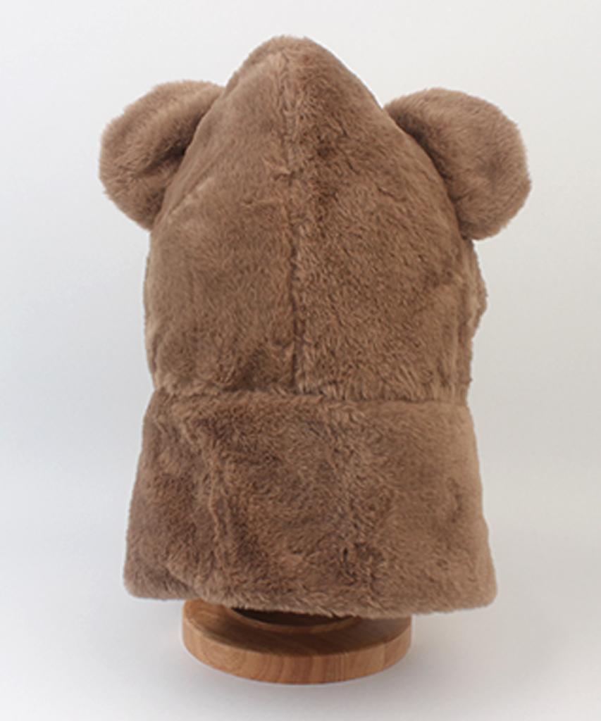 Yunibeosyeolkemiseuteuli Bear Fur Brown Hood Muffler Hat