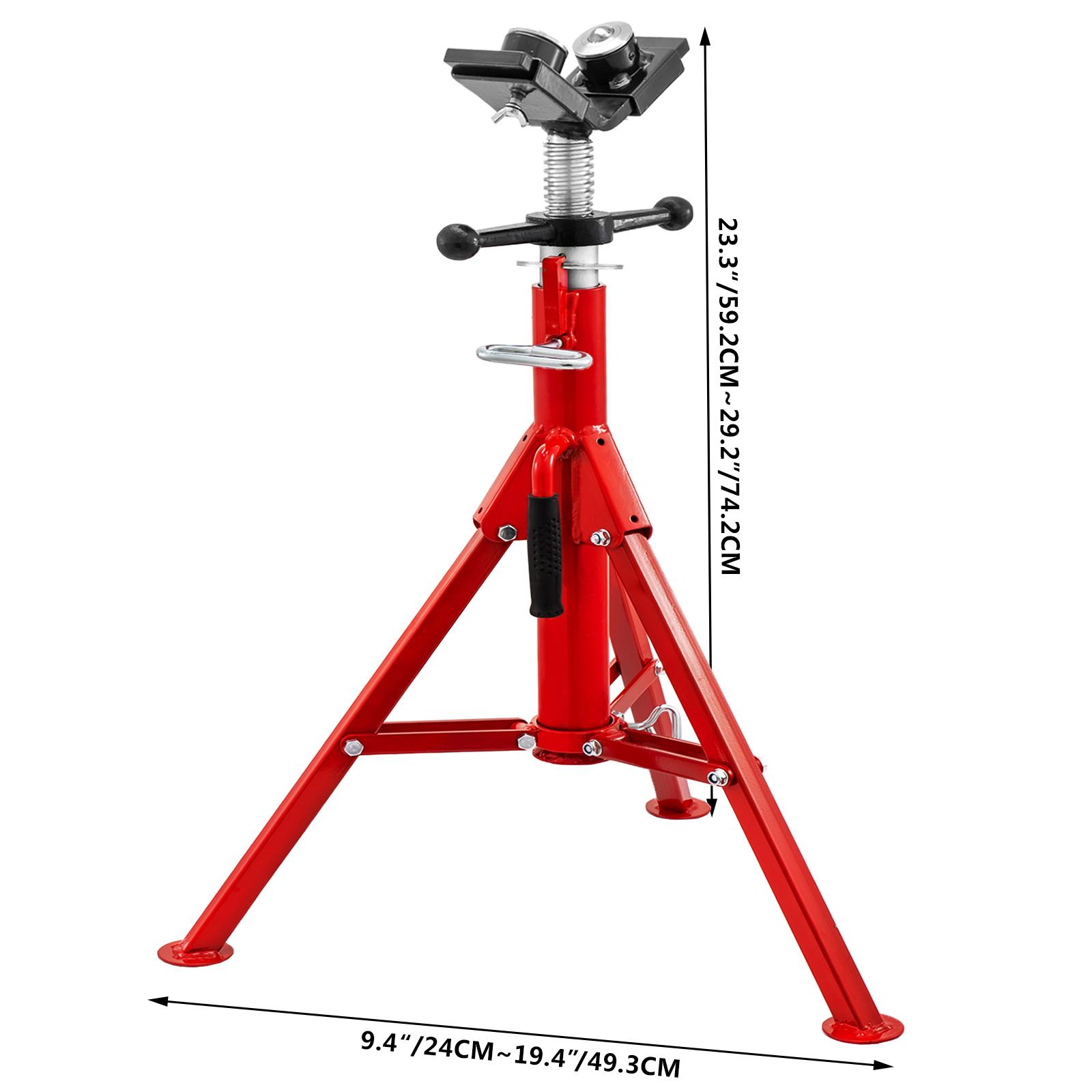 

SucceBuy Pipe Holding Stand with Roller Head V-Head 2/4Ball Transfer Folding Tripod Jack 12in Pipeworking Supporting ClampedTool 1107A 2xBall