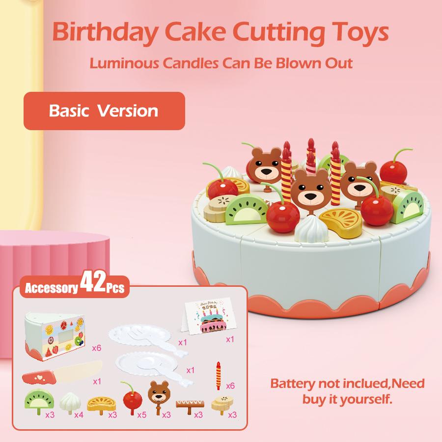 

Non-Toxic Kids Simulated Celebrating Birthdays By Blowing Candles Play House Pretend Cut Cake And Eat Cake Role Playing Toys Children