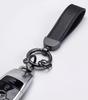 CigaMaTe Genuine Leather Car Key Ring, Key Chain, Double Ring, Carabiner, Carabiner, Car, Bike,