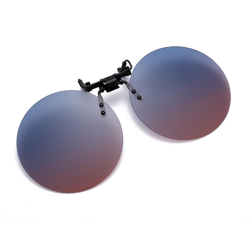 Retro Polarized Clip-On Sunglasses for Men & Women - Round Metal Flip-Up Prescription Glasses