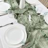 6 Pack Green Table Runner Wedding Banquet Boho Wedding Baby Bridal Shower Decor Table Runner Holiday Banquet Luxury Tablecloth
