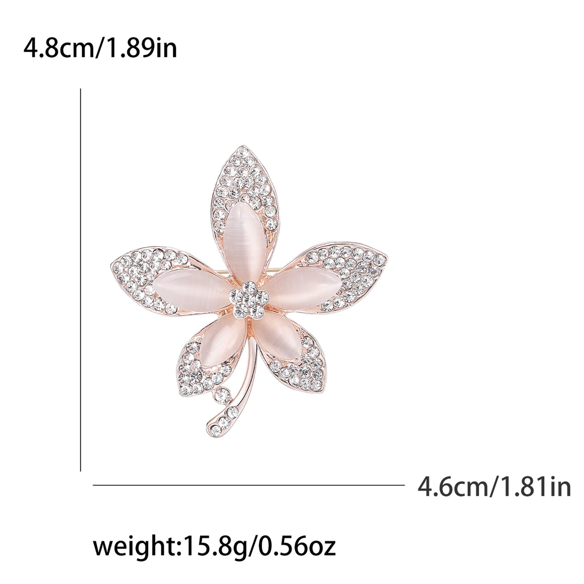 

Модная креативная брошь в виде листа со стразами и опалом, простая и универсальная женская одежда, корсаж, ювелирные изделия, булавка