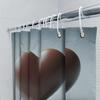 3D Brown Heart Shower Curtain | Modern and Elegant Bathroom Decor