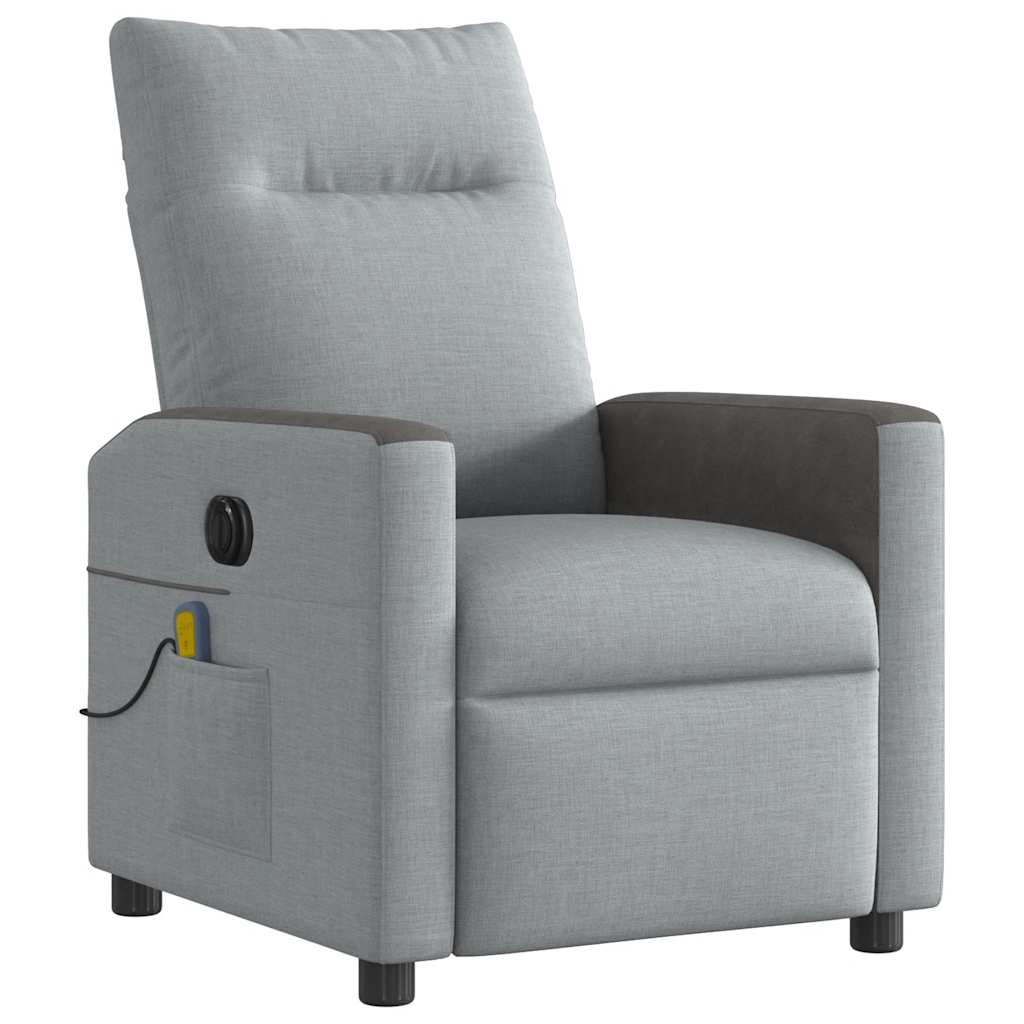 Foldable Massage Armchair, Electric, Light Gray, Fabric