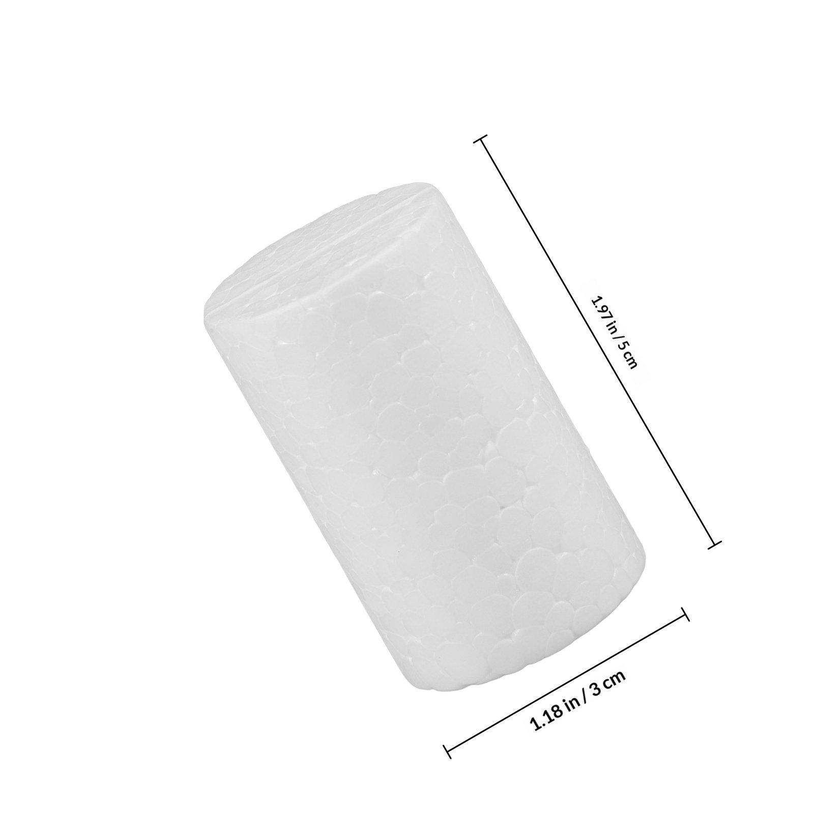 

10Pcs White Foam Cylinders 5x3cm Polystyrene Craft Tubes for DIY Christmas Decorations Holiday Ornaments Centerpieces Party