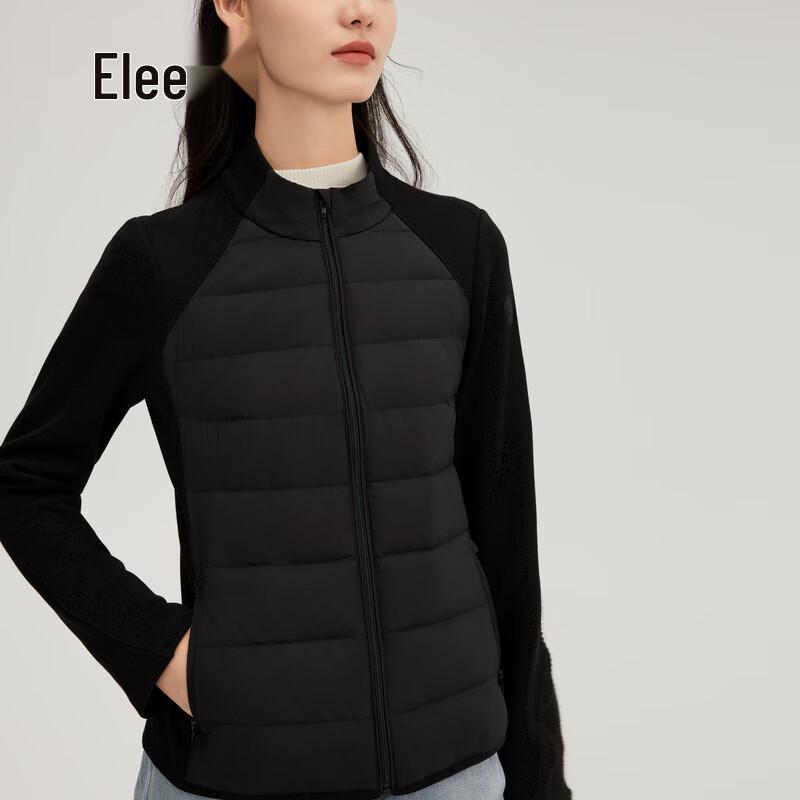 Aiyilai Women's Lightweight Slim-Fit Down Jacket with Knit Splicing