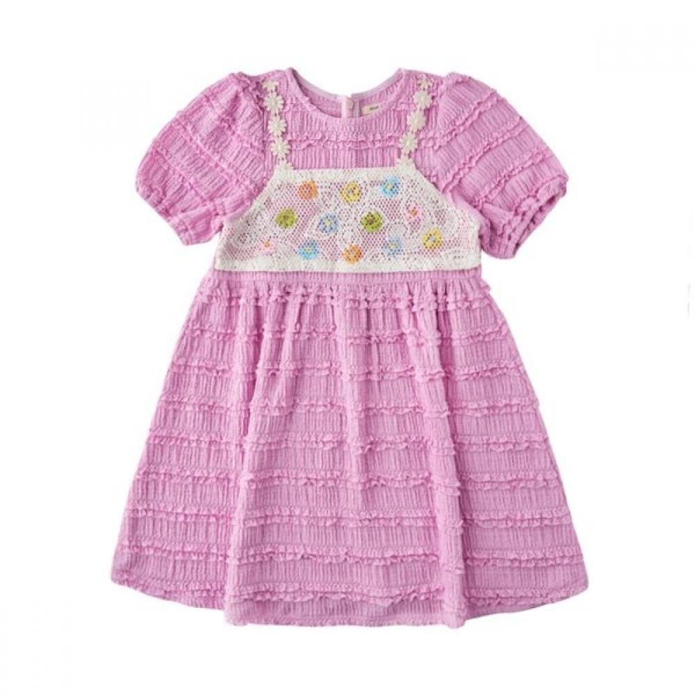 

Little Ground Rulabi Lace Crocheted Dress 76312 400 03 PURPLE/100
