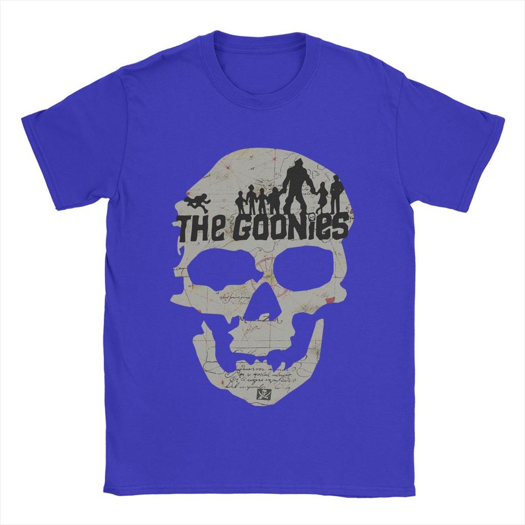 Men The Goonies Skeleton Map Poster T Shirts Pure Cotton Clothes Funny Short Sleeve O Neck Tee Shirt Plus Size T-Shirts