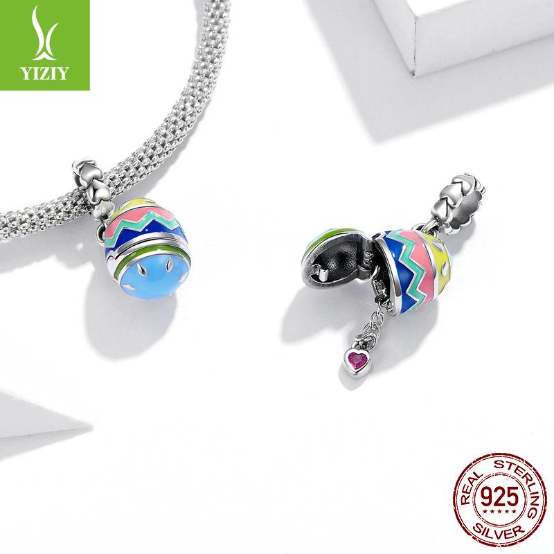 Yinziyun 2021 Ostern Herz Ei Anhänger DIY Perle SCC1753