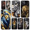 Cross Pattern Bicolor Lion Phone Case Cover for iPhone 17 16 15 14 13 12 Pro Max 11 Pro Max 17 AIR Plus Shockproof Soft TPU Bags