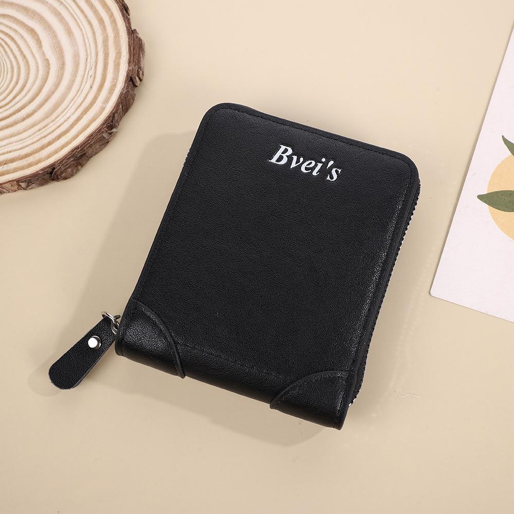 Men Vintage PU Leather Wallet Zipper Trifold Wallet Short Wallet Multi Card Holder Coin Pocket ID Window Casual Business Purse