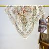 Retro light luxury high-end carriage cotton and linen scarf, spring and autumn new 71cm small square scarf, foreign-style decorative versatile scarf