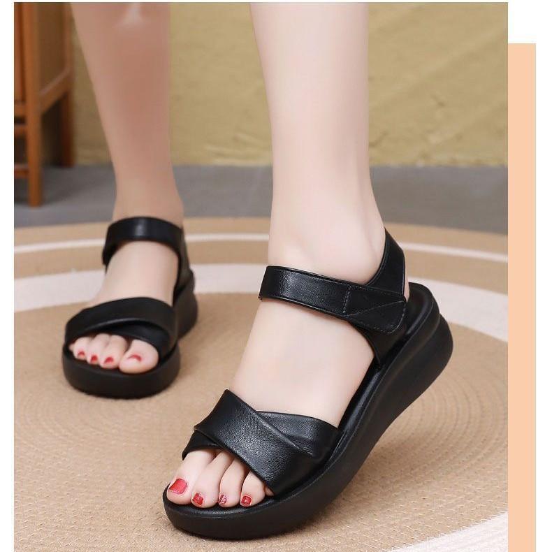 Sandals soft leather soft sole comfortable non-slip summer fashion women's versatile lightweight women's shoes