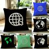 PGrid Earth Icons Cushion Cover Natural Linen Pillowcase Set AllinOne Decor for Sofa Bedroom  Chair