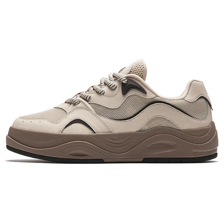 New Anta Seaweed Cushioned Wear Resistant Lightweight Height Increasing Low Top Skateboard Shoes Men's Brown 912428011-5