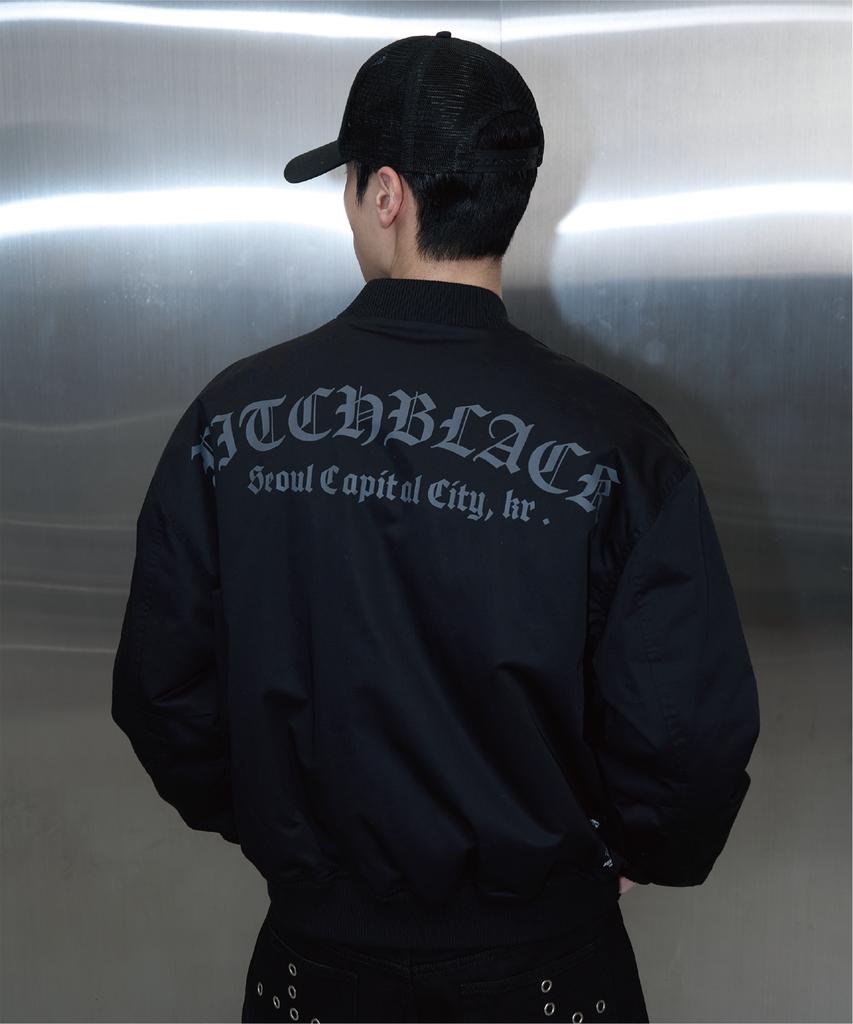 Pitchblack Utility Pocket Logo Flight Jarcket (Black)