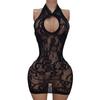 Women'S Sexy Butterfly Knot Rope-Tyed Ultra-Short Embossed Hollow Out Club Nightwear Sleepwear Trendy Adult Costume