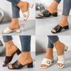 Womens Style Square Toe Pu Flat Slide Sandals Summer Casual Comfortable For Beach Walks