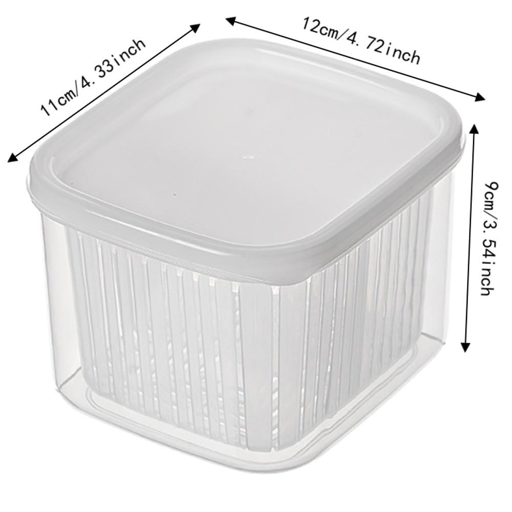2PCS PP Vegetable Fruit Storage Container 2 Compartments Fridge Storage Organizer  Home Storage
