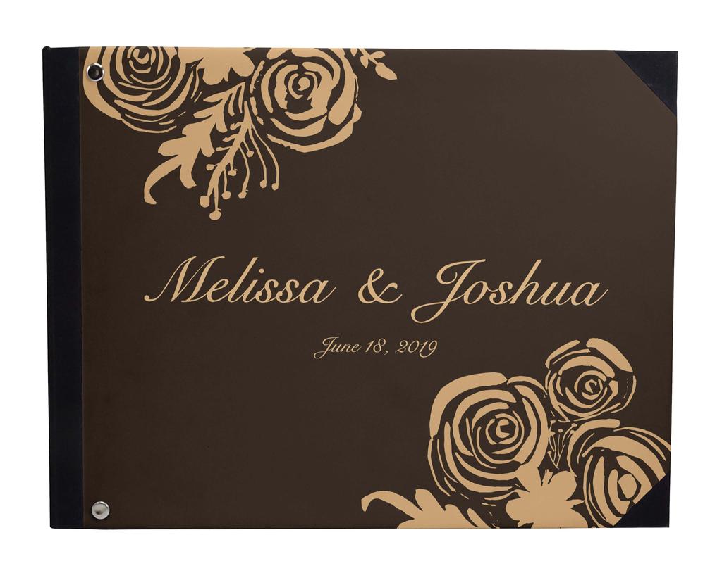 Darling Souvenir Blue Floral & Geometric Hardbound Cover Printed Anniversary Wedding Guestbook Scrap Book-7 X 9
