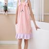 Brangdy Coral Fleece Suspender Bath Skirt Set