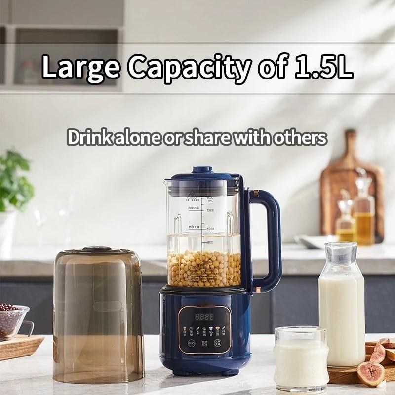 1.5L Large Capacity Cooking Blender 600W Silent Electric Fruit Juicer Kitchen Multifunctional Soybean Milk Machine