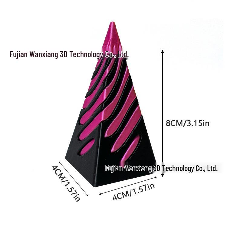 3D Printed Spiral Cone Pyramid Decompression Toy Sculpture - Creative Educational Gift