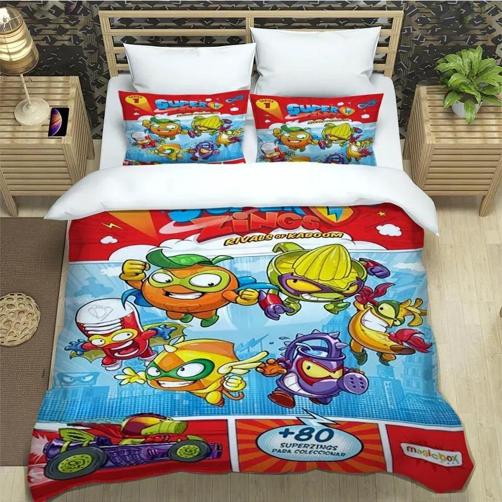 Niedliche Cartoon Super Zings Bettwäschesets exquisites Bettzubehör Set Bettbezug Bettdeckenset Bettwäscheset Luxus Geburtstagsgeschenk