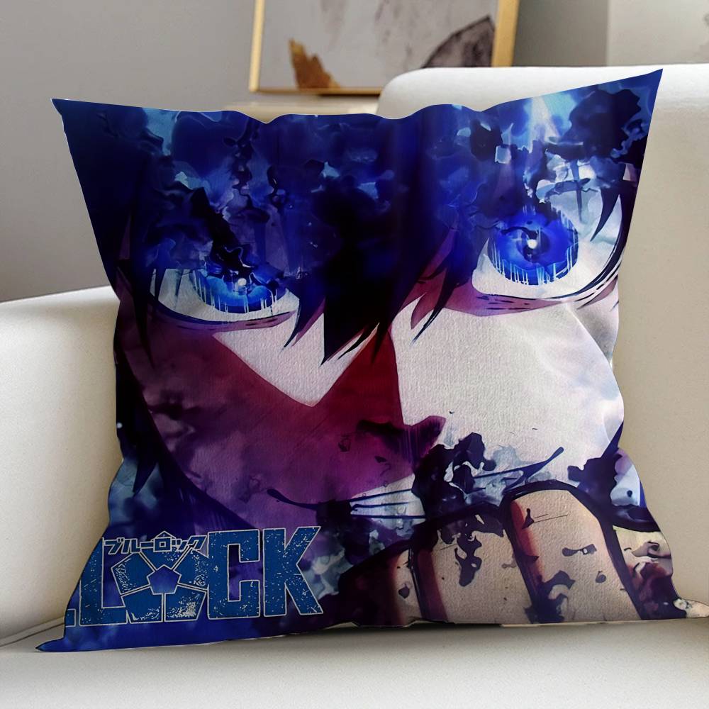 Football Anime B-Blue L-Lock Pillow Anime Pillow Sofa Bed Head Pillow Cover Cushion Cover 45x45 cm Fashion
