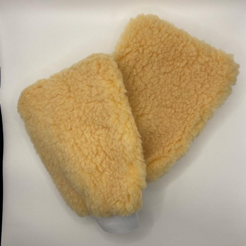 Double-sided Imitation Wool Hand Cleaning Gloves for Car Washing and Beauty жёлтый