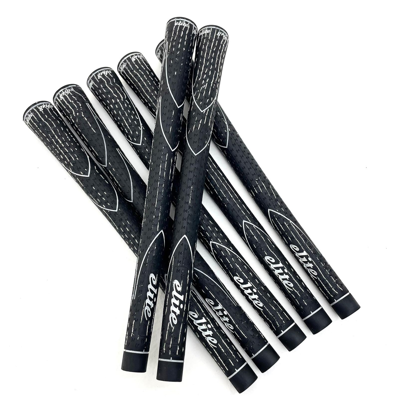 

elitegrips Golf Grips N360 RUBBER CORD M60 no back line 7-piece set, black, чёрный