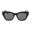 Dior Logo Cat Eye Sunglasses Men Sunglasses Black DIORSIGNATUREB4I