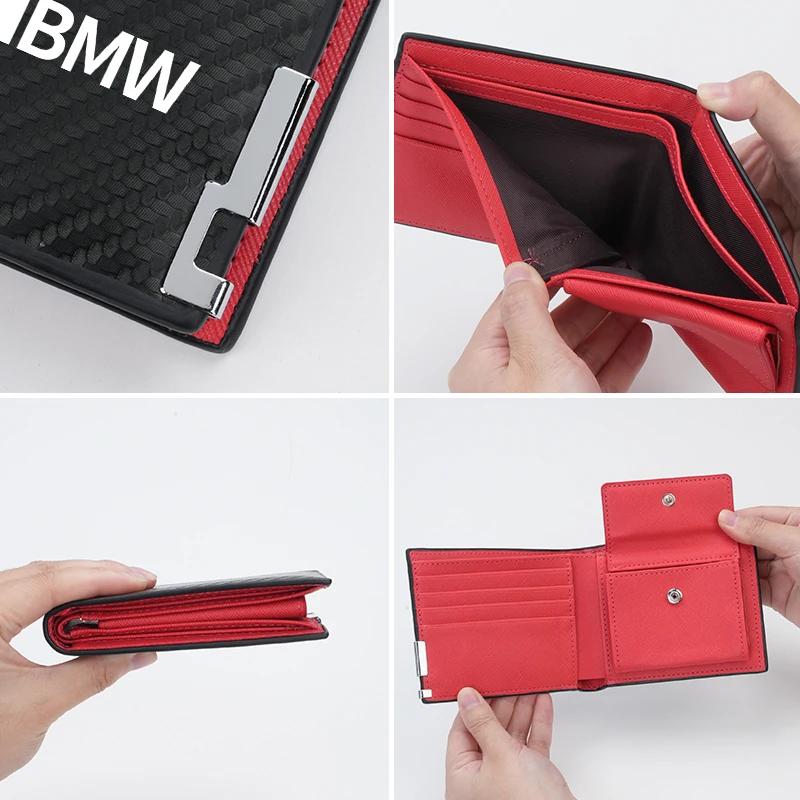 BAAK1 2025 Hot Card Holder Men Wallets Rfid Black Carbon Fiber Leather Wallet Gifts For BMW E46 E90 E60 F10 E39 F30 E36 F20 E87 E90 E7