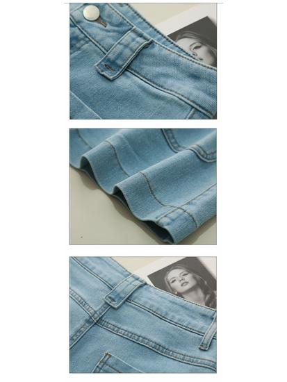 2025 Trendy High-Waisted Petite Wide-Leg Denim Shorts for Women