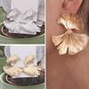 Fashion Geometric Gold Color Ginkgo Biloba Leaf Shape Drop Earring Creative Personality Simple Punk Woman Dangle Earring Jewelry