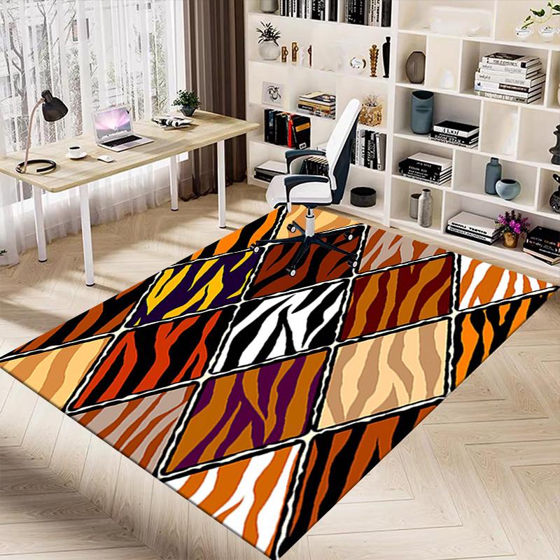 1PC tiger print zebra stripes Extra Large Non-Slip Floor carpet, Office, family, bedroom, Studio - Large Area Rug Indoor Rugs, Vibrant Colors-A245
