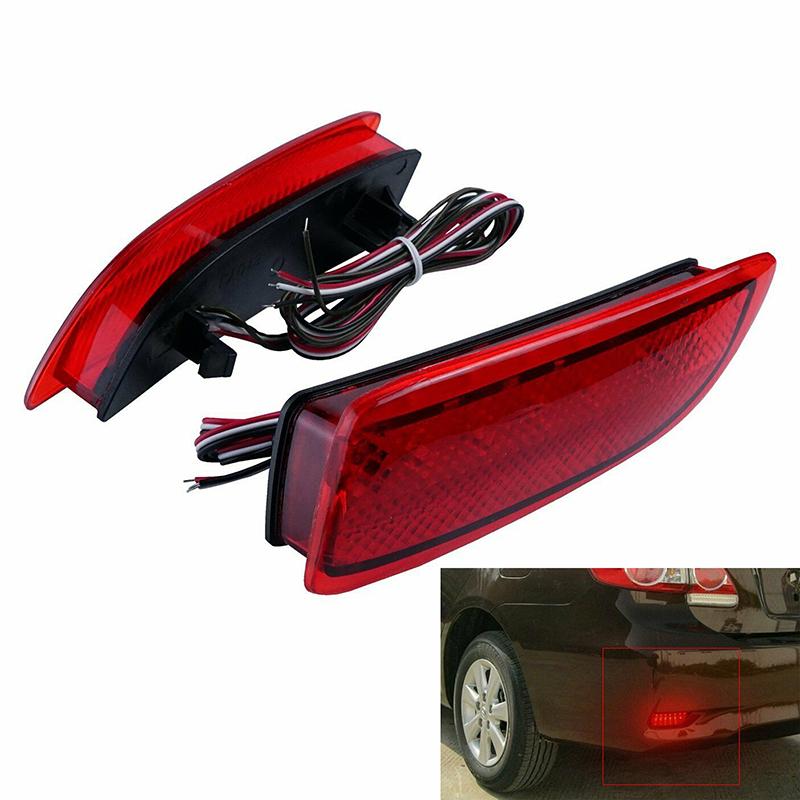 One Pair Car LED Reflector Lamp Rear Bumper Tail Driving Stop Signal Brake Lights For Toyota Corolla 2011-2013 For Lexus CT200