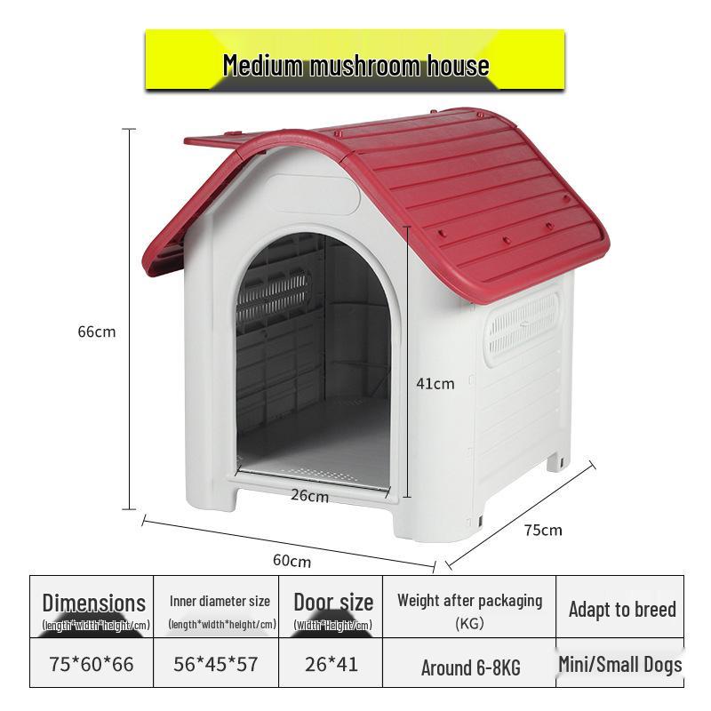 Rainproof Outdoor Dog Kennel for Medium & Large Dogs with Bed - Summer Cat Nest & Dog Cage Villa