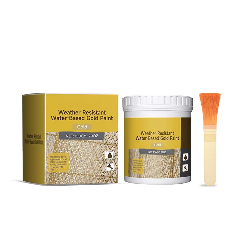 Weather Resistant Water-Based Metallic Gold Paint High Gloss UV Protection for Columns Railings Outdoor Furniture