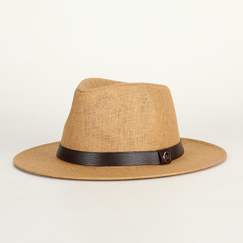 Spring Summer New Panama Straw Hat Fashion British Style Sun Protection Hat For Men Belted Paper Straw Beach Cap For Women