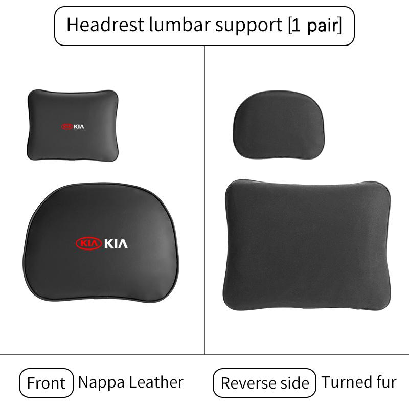 BBEI1 For KIA Car Logo Headrest Pillow Lumbar Neck Protective Cushion Accessories Cerato Soul Venga Forte Spectra Sedona Niro Cadenza
