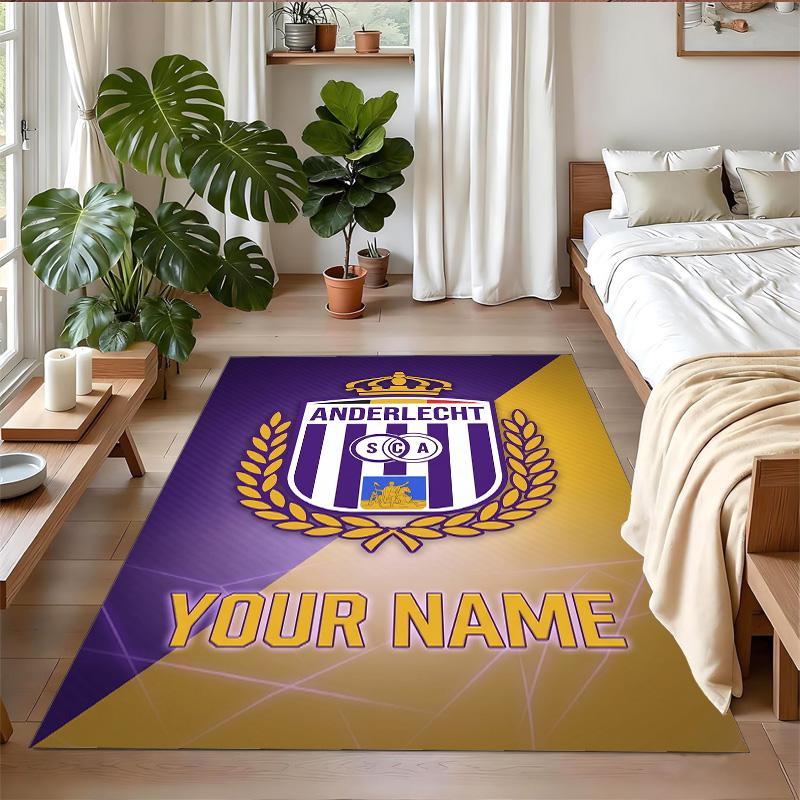 Crystal Velvet Rug Custom Name Text, Soft Non Slip Floor Mat Home DecorAnderlecht FC