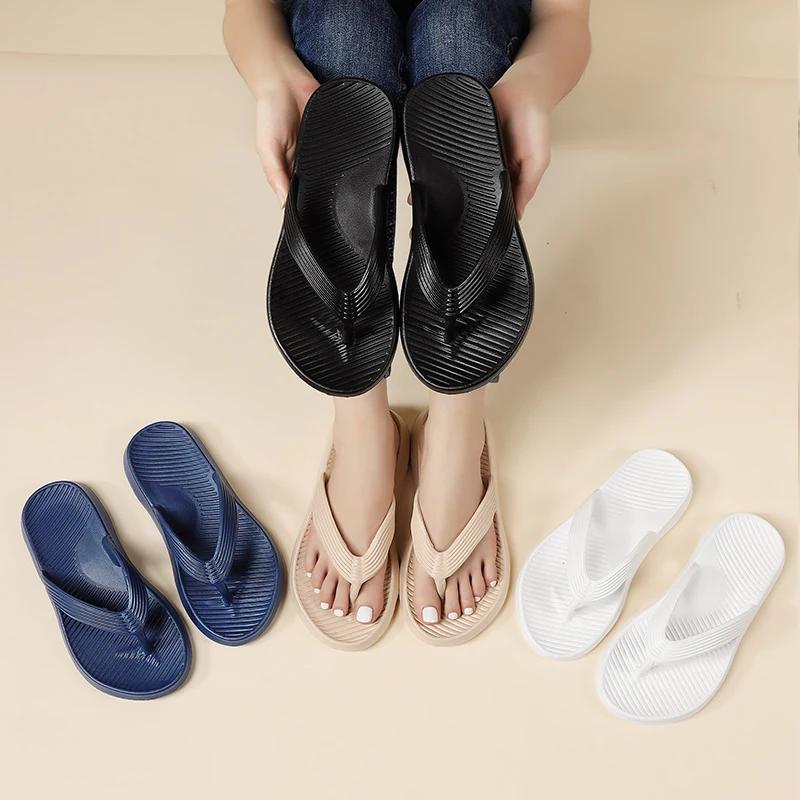 Fashion Lightweight Eva Beach Flip Flops for Women Summer 2025 Soft Sole Clip Toe Thong Slippers Woman Comfort Non Slip Bathroom Slides