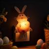 Plug-in Easter Bunny Night Light Love Heart Wall Outlet LED Lamp Holiday Party Home Living Room Bedroom Decoration Light