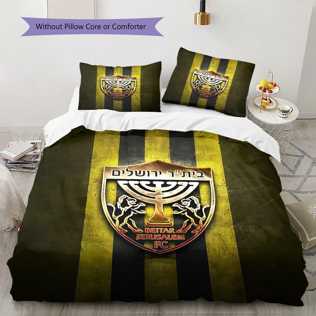 Beitar Jerusalem Pattern Bedding,Quilt Set Quilt Cover Pillowcase Home Birthday Gift(1 * Duvet Cover + 2 * Pillowcase, Without Core)