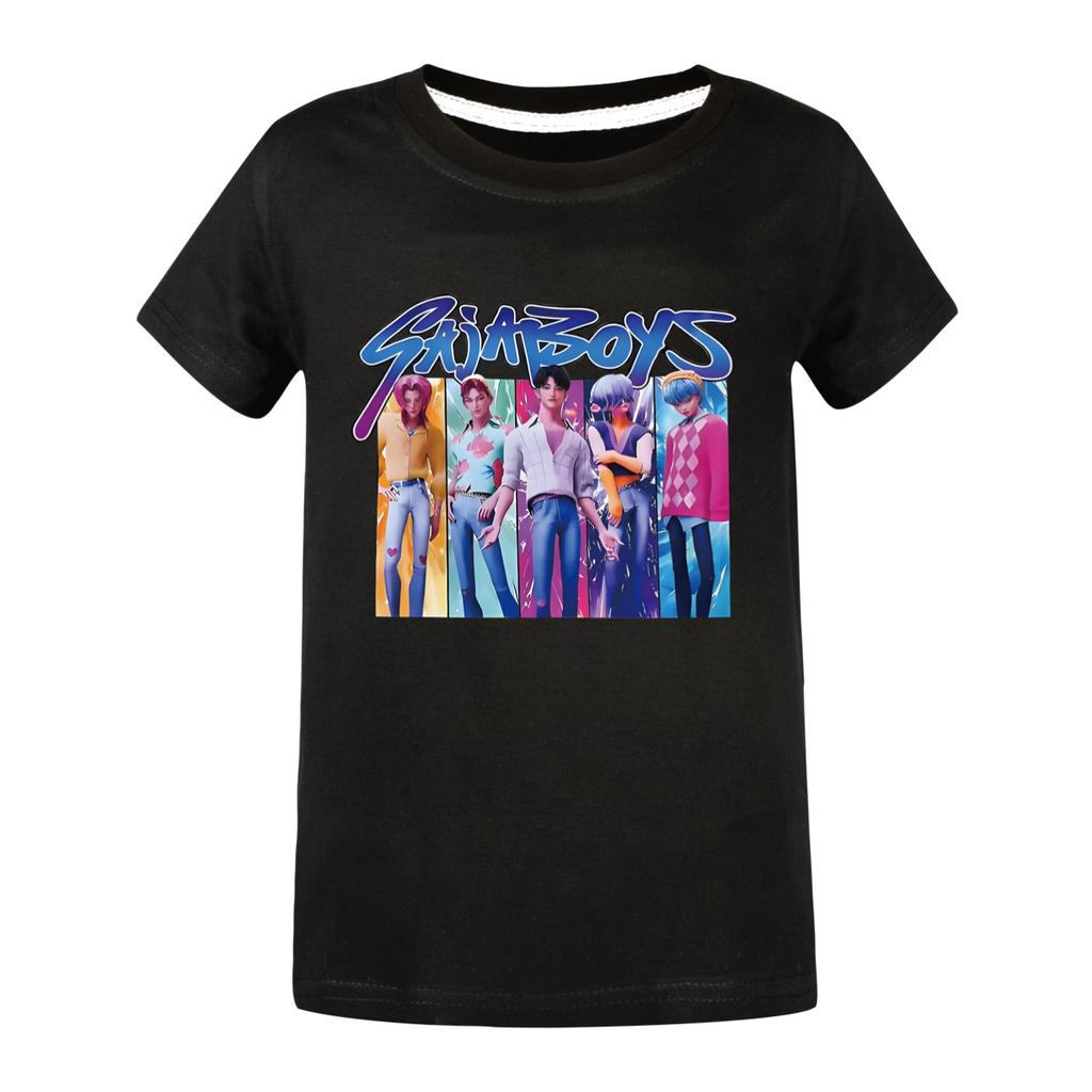 Movie Huntrix Kpop Demon Hunters T-Shirt Boys Girls Summer Crew Neck Short Sleeve Tees Fashion Kids T-shirt