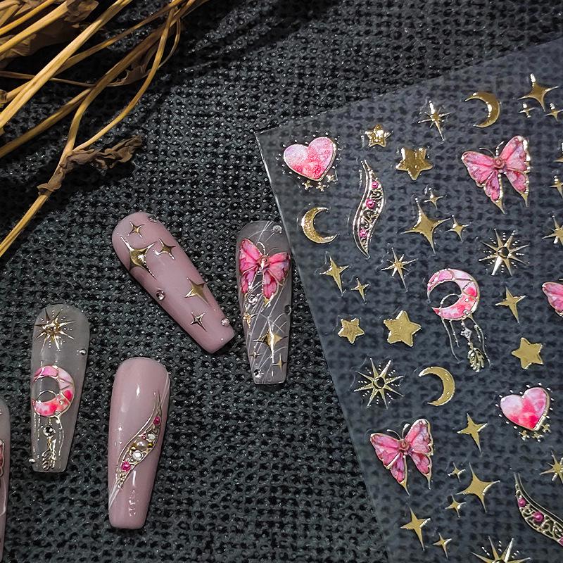 

TENSOR 3D Butterfly Nail Stickers, Self-Adhesive Hot Stamping Series M-050