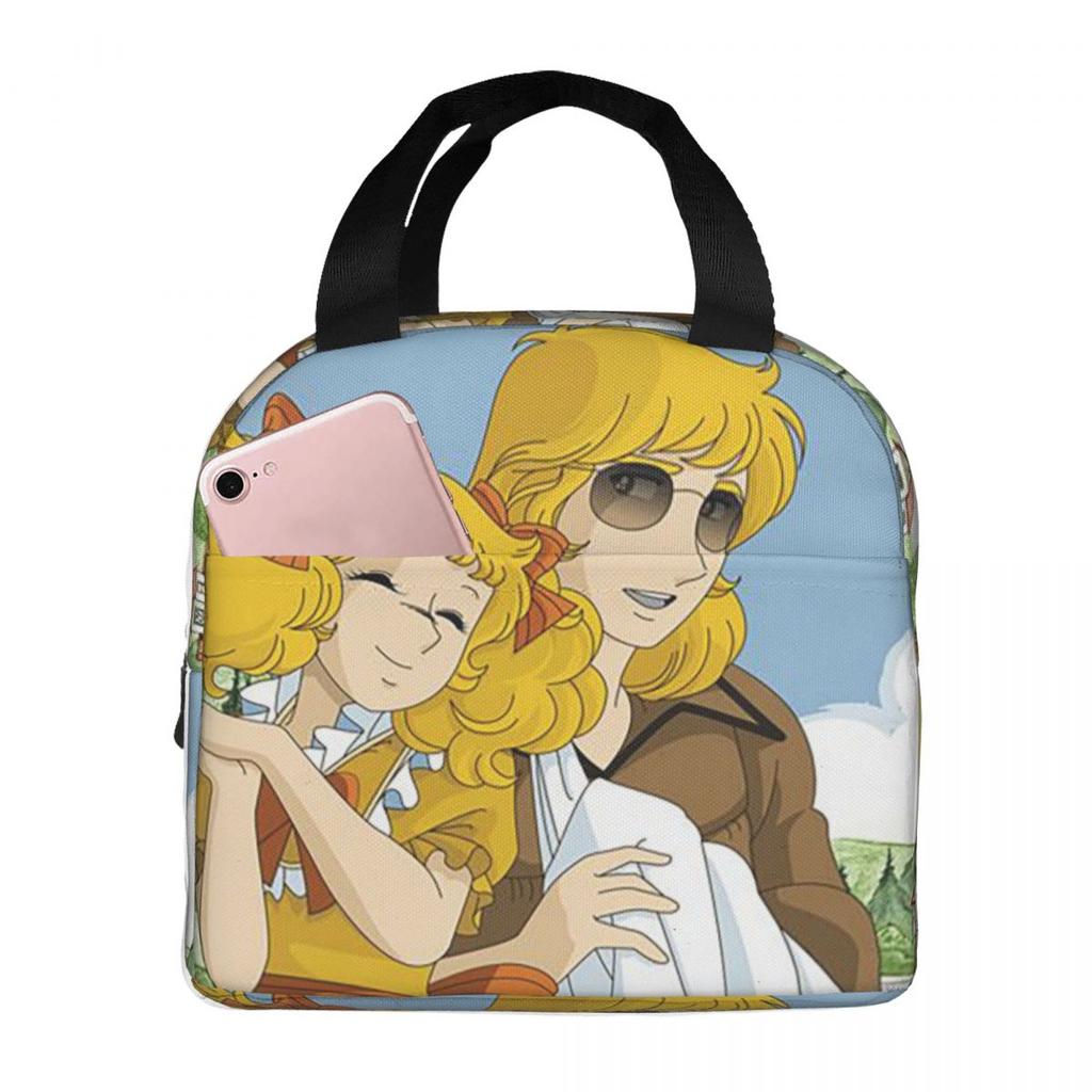 Candy Candy Anime Insulated Lunch Bag for Women Kids Portable Food Boxes Thermal Lunch Box Tote